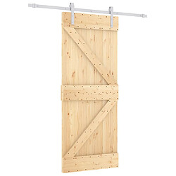 vidaXL Porte coulissante et kit de quincaillerie 85x210 cm pin massif