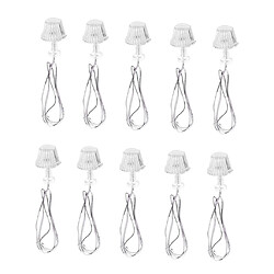 Avis 10pcs 1:25 Miniature Lampe Or Table Éclairage Décoration Dollhouse 23mm