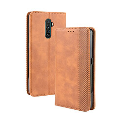 Wewoo Housse Coque Pour Oppo Reno Ace boucle magnétique Rétro Crazy Horse Texture Etui cuir Flip horizontal avec titulaire et fentes cartes et cadre photo Marron