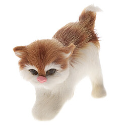 Beau Chat Réaliste Véritable Fourrure Animal à Fourrure Décor à La Maison Enfants Cadeaux 11 * 8cm