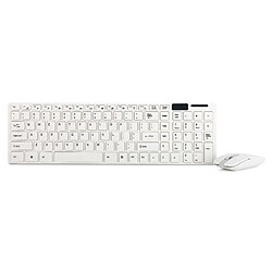 Universal (Blanc) Clavier et souris sans fil 2,4 GHz ultra-fins pour Mac, PC, ordinateur portable, tablette