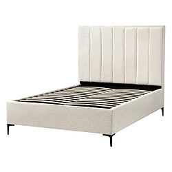 Acheter Beliani Lit double 140 x 200 cm avec rangement en bouclé blanc cassé SEZANNE