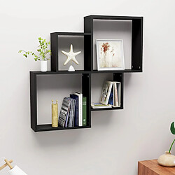 Maison Chic Étagère cube murale,Etagère de rangement flottante Noir 80x15x78,5 cm Aggloméré -MN84250