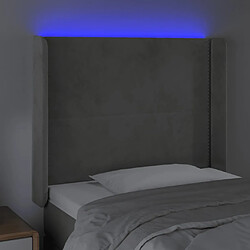 Acheter Maison Chic Tête de lit moderne à LED lumineuse pour chambre - Décoration de lit Gris clair 83x16x118/128 cm Velours -MN73101