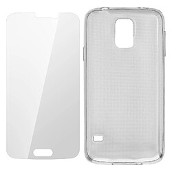 Avizar Coque Arrière + Film Verre Trempé Transparent Samsung Galaxy S5 /S5 New