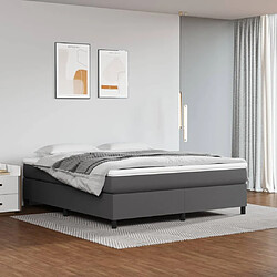 vidaXL Sommier à lattes de lit avec matelas Gris 160x200 cm Similicuir