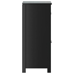 Maison Chic Armoire de salle de bain,Meuble de rangement,Meuble haut BERG noir 40x34x80 cm pin massif -GKD598692 pas cher