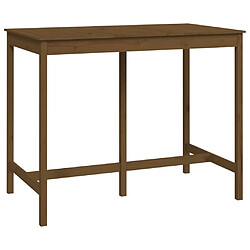 vidaXL Table de bar Marron miel 140x80x110 cm Bois massif de pin