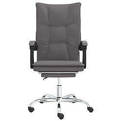 Avis Maison Chic Fauteuil inclinable de bureau,Fauteuil luxe de relaxation Gris Similicuir -MN74893