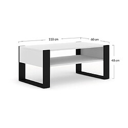 Acheter Bestmobilier Donnely - table basse - blanc et noir - 110 cm