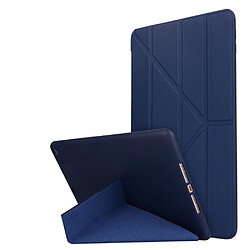 Etui en PU + silicone déformé avec support bleu pour votre Apple iPad 10.2 (2019)