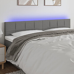 Maison Chic Tête de lit scandinave à LED,meuble de chambre Gris foncé 160x5x78/88 cm Tissu -MN61328