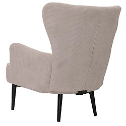 Mendler Lounge-Sessel HWC-K37, Cocktail-/Ohrensessel Polsterstuhl Retro Vintage Stoff Velours (290g/m²) Öko-Tex ~ beige pas cher