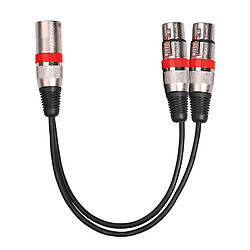 Wewoo 2055MFF-03 Câble audio XLR 2 en 1 XLR mâle à double microphone femellelongueur 0,3 m rouge