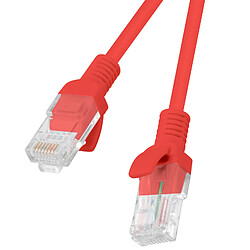 Lanberg Câble réseau Ethernet UTP Cat.6 rouge de 0,5 m PCU6-10CC-0050-R