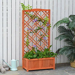 Outsunny Jardinière avec treillis - bac à fleurs - jardinière sur pied - dim. 60L x 30l x 122H cm bois sapin pré-huilé