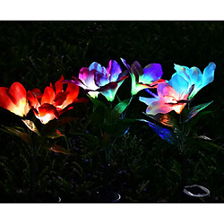 Avis 3PCS lumière solaire extérieure étanche décorative pelouse Plug jardin LED couleur dégradé fleur lumière