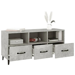 Acheter Maison Chic Meuble TV scandinave - Banc TV pour salon Gris béton 102x35x50 cm Bois d'ingénierie -MN46138