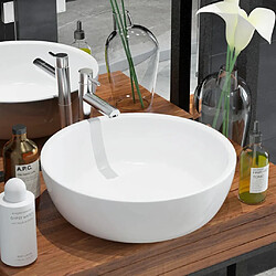 vidaXL Lavabo ronde Céramique Blanc 42 x 12 cm