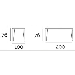 Avis Inside 75 Table repas GEO 8 couverts 200 x 100 x 76 cm pieds blancs plateau céramique gris