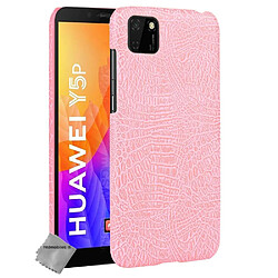 Htdmobiles Coque rigide simili cuir crocodile pour Huawei Y5p + film ecran - ROSE