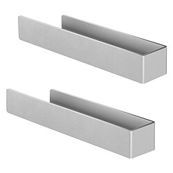 ML-Design Lot de 2x porte-serviettes salle de bain argent en aluminium autocollant 22 cm