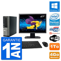 PC Dell 990 SFF Ecran 27" Intel G840 RAM 4Go Disque Dur 1To Windows 10 Wifi - Occasion