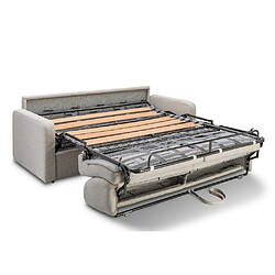 Inside 75 Canapé convertible express MAC MAHON sommier lattes 160cm matelas 16cm tissu tweed beige pas cher