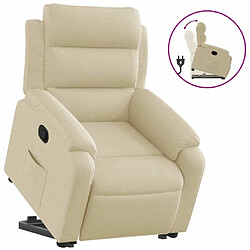 Maison Chic Fauteuil Relax pour salon, Fauteuil inclinable Crème Tissu -GKD62631