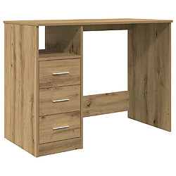 vidaXL Bureau chêne artisanal 102x76x50 cm bois d'ingénierie