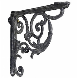 L'Héritier Du Temps Equerre Credence Potence Murale en Fonte Grise Suspension Support pour Etagere 6x28x30cm