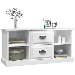 Acheter Maison Chic Meuble TV scandinave - Banc TV pour salon blanc brillant 99,5x35,5x48 cm bois d'ingénierie -MN46073