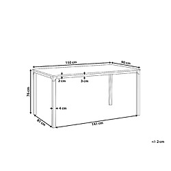Avis Beliani Table de salle à manger effet bois clair / noir 150 x 90 cm HOCKLEY