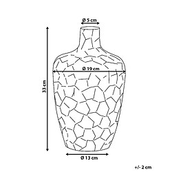 Avis Beliani Vase à fleurs INSHAS fait à la main Métal 33 cm Argenté