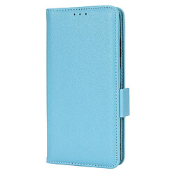 Etui en PU texture litchi avec support, bleu clair pour votre ZTE Blade A72/Blade V40 Vita