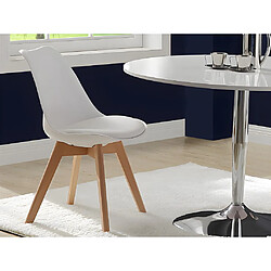 Vente-Unique Lot de 6 chaises JODY - Polypropylène Hêtre - Blanc pas cher