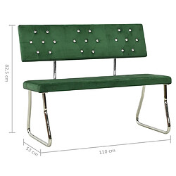 vidaXL Banc 110 cm Vert foncé Velours pas cher