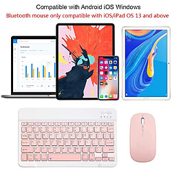 Elixir Clavier et souris Bluetooth rechargeables Ensemble de clavier et souris sans fil compacts ultra-minces portables pour Android Windows Tablette Téléphone iPad iOS rose