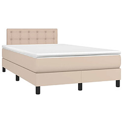 Maison Chic Lit adulte- Lit + matelas,Sommier à lattes de lit avec matelas LED cappuccino 120x190 cm -GKD23279