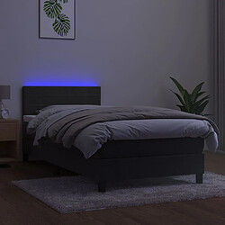 Acheter Maison Chic Lit adulte- Lit + matelas,Sommier à lattes de lit et matelas et LED Gris foncé 80x200 cm -GKD74537