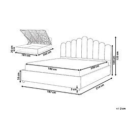 Avis Beliani Lit avec coffre en velours blanc 180 x 200 cm VINCENNES