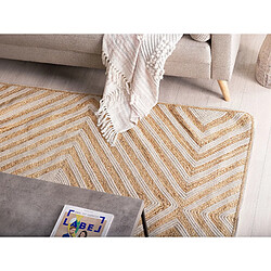 Avis Beliani Tapis en jute et coton beige 140 x 200 cm PIRLI