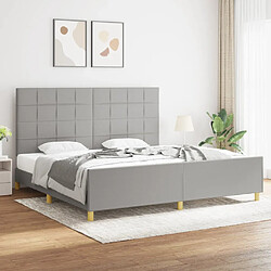 vidaXL Cadre de lit sans matelas gris clair 200x200 cm tissu