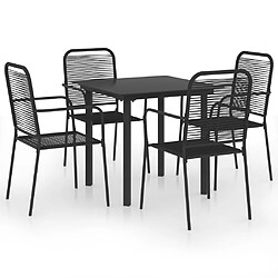 Maison Chic Mobilier à dîner 5 pcs de jardin - Ensemble table et chaises d'extérieur - Salon/Mobilier de jardin classique Noir Verre et acier -MN59545