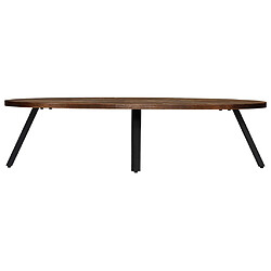 vidaXL Table basse Teck recyclé massif Ovale 120 x 60 x 30 cm pas cher