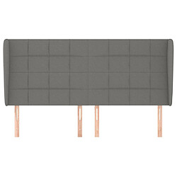 Avis Maison Chic Tête de lit scandinave avec oreilles,meuble de chambre Gris foncé 183x23x118/128 cm Tissu -MN81911