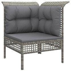 Avis vidaXL Salon de jardin 8 pcs avec coussins Gris Résine tressée