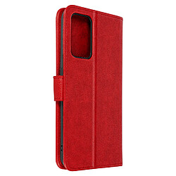 Avizar Étui pour Oppo Reno 6 5G Clapet Portefeuille Fonction Support Vidéo Rouge