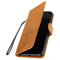 Avizar Étui pour Samsung Galaxy Xcover 7 Portefeuille avec Surpiqûre Camel