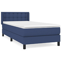 vidaXL Sommier à lattes de lit avec matelas Bleu 80x200 cm Tissu